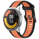 For Xiaomi MI Watch Color 2 22mm Two Color Textured Silicone Watch Band(Orange+Black)