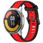 For Xiaomi MI Watch Color 2 22mm Two Color Textured Silicone Watch Band(Red+Black)