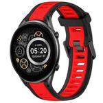 For Xiaomi Haylou RT2 LS10 22mm Two Color Textured Silicone Watch Band(Red+Black)