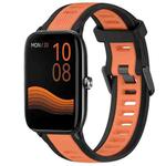 For Xiaomi Haylou GST LS09B 22mm Two Color Textured Silicone Watch Band(Orange+Black)