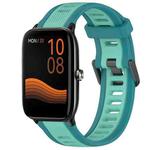 For Xiaomi Haylou GST LS09B 22mm Two Color Textured Silicone Watch Band(Teal)