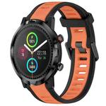 For Xiaomi Haylou RT LS05S 22mm Two Color Textured Silicone Watch Band(Orange+Black)