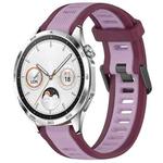 For Huawei Watch GT4 46mm 22mm Two Color Textured Silicone Watch Band(Purple)