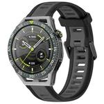 For Huawei Watch GT3 SE 22mm Two Color Textured Silicone Watch Band(Grey+Black)