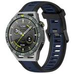 For Huawei Watch GT3 SE 22mm Two Color Textured Silicone Watch Band(Midnight Blue+Black)