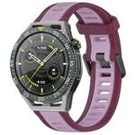 For Huawei Watch GT3 SE 22mm Two Color Textured Silicone Watch Band(Purple)