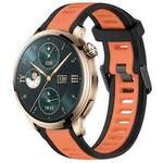 For Honor Watch 4 Pro 22mm Two Color Textured Silicone Watch Band(Orange+Black)