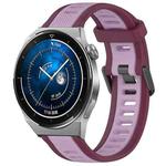 For Huawei Watch GT3 Pro 46mm 22mm Two Color Textured Silicone Watch Band(Purple)