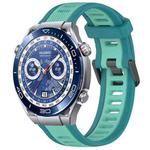 For Huawei Watch Ultimate 22mm Two Color Textured Silicone Watch Band(Teal)