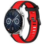 For Huawei Watch GT3 46mm 22mm Two Color Textured Silicone Watch Band(Red+Black)