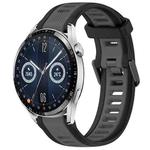 For Huawei Watch GT3 46mm 22mm Two Color Textured Silicone Watch Band(Grey+Black)