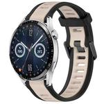 For Huawei Watch GT3 46mm 22mm Two Color Textured Silicone Watch Band(Starlight + Black)