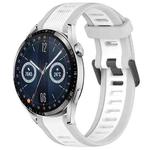 For Huawei Watch GT3 46mm 22mm Two Color Textured Silicone Watch Band(White+Grey)