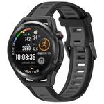 For Huawei Watch GT Runner 22mm Two Color Textured Silicone Watch Band(Grey+Black)