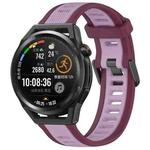 For Huawei Watch GT Runner 22mm Two Color Textured Silicone Watch Band(Purple)