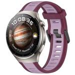 For Huawei Watch 4 22mm Two Color Textured Silicone Watch Band(Purple)