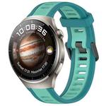 For Huawei Watch 4 Pro 22mm Two Color Textured Silicone Watch Band(Teal)