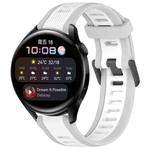 For Huawei Watch 3 22mm Two Color Textured Silicone Watch Band(White+Grey)