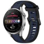 For Huawei Watch 3 Pro 22mm Two Color Textured Silicone Watch Band(Midnight Blue+Black)