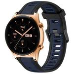 For Honor Watch GS 3 22mm Two Color Textured Silicone Watch Band(Midnight Blue+Black)