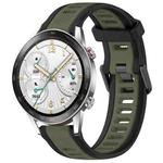 For Honor Watch GS 3i 22mm Two Color Textured Silicone Watch Band(Green+Black)