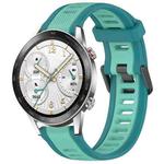 For Honor Watch GS 3i 22mm Two Color Textured Silicone Watch Band(Teal)