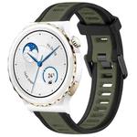 For Huawei Watch GT3 Pro 43mm 20mm Two Color Textured Silicone Watch Band(Green+Black)