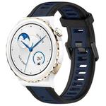 For Huawei Watch GT3 Pro 43mm 20mm Two Color Textured Silicone Watch Band(Midnight Blue+Black)