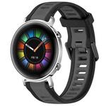 For Huawei Watch GT2 42mm 20mm Two Color Textured Silicone Watch Band(Grey+Black)