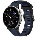 For Amazfit GTR Mini 20mm Two-Color Textured Silicone Watch Band(Midnight Blue+Black)