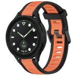 For Samsung Galaxy watch 5 Pro Golf Edition 20mm Two Color Textured Silicone Watch Band(Orange+Black)