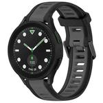 For Samsung Galaxy watch 5 Pro Golf Edition 20mm Two Color Textured Silicone Watch Band(Grey+Black)