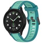 For Samsung Galaxy watch 5 Golf Edition 20mm Two Color Textured Silicone Watch Band(Teal)