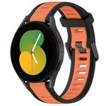 For Samsung Galaxy Watch 5  40mm 20mm Two Color Textured Silicone Watch Band(Orange+Black)