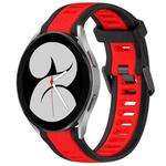 For Samsung Galaxy Watch 4 40mm 20mm Two Color Textured Silicone Watch Band(Red+Black)