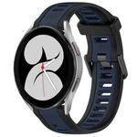 For Samsung Galaxy Watch 4 40mm 20mm Two Color Textured Silicone Watch Band(Midnight Blue+Black)