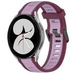 For Samsung Galaxy Watch 4 40mm 20mm Two Color Textured Silicone Watch Band(Purple)