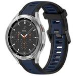 For Samsung  Galaxy Watch 4 Classic 46mm 20mm Two Color Textured Silicone Watch Band(Midnight Blue+Black)