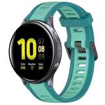 For Samsung Galaxy Watch Active 2 40mm 20mm Two Color Textured Silicone Watch Band(Teal)
