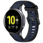 For Samsung Galaxy Watch Active 2 44mm 20mm Two Color Textured Silicone Watch Band(Midnight Blue+Black)