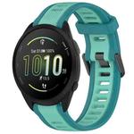 For Garmin Forerunner 165 20mm Two Color Textured Silicone Watch Band(Teal)