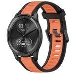 For Garmin VivoMove Trend 20mm Two Color Textured Silicone Watch Band(Orange+Black)