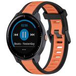 For Garmin Vivoactive3 Music 20mm Two Color Textured Silicone Watch Band(Orange+Black)