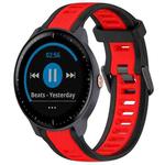 For Garmin Vivoactive3 Music 20mm Two Color Textured Silicone Watch Band(Red+Black)