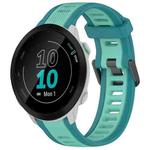 For Garmin Forerunner 55 20mm Two Color Textured Silicone Watch Band(Teal)