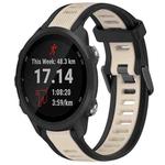 For Garmin Forerunner 245 / 245 Music 20mm Two Color Textured Silicone Watch Band(Starlight + Black)