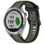 For Garmin Approach S40 20mm Two Color Textured Silicone Watch Band(Green+Black)