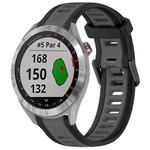 For Garmin Approach S40 20mm Two Color Textured Silicone Watch Band(Grey+Black)