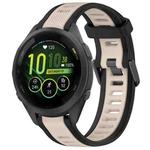 For Garmin Forerunner 265S 18mm Two Color Textured Silicone Watch Band(Starlight + Black)
