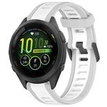 For Garmin Forerunner 265S 18mm Two Color Textured Silicone Watch Band(White+Grey)